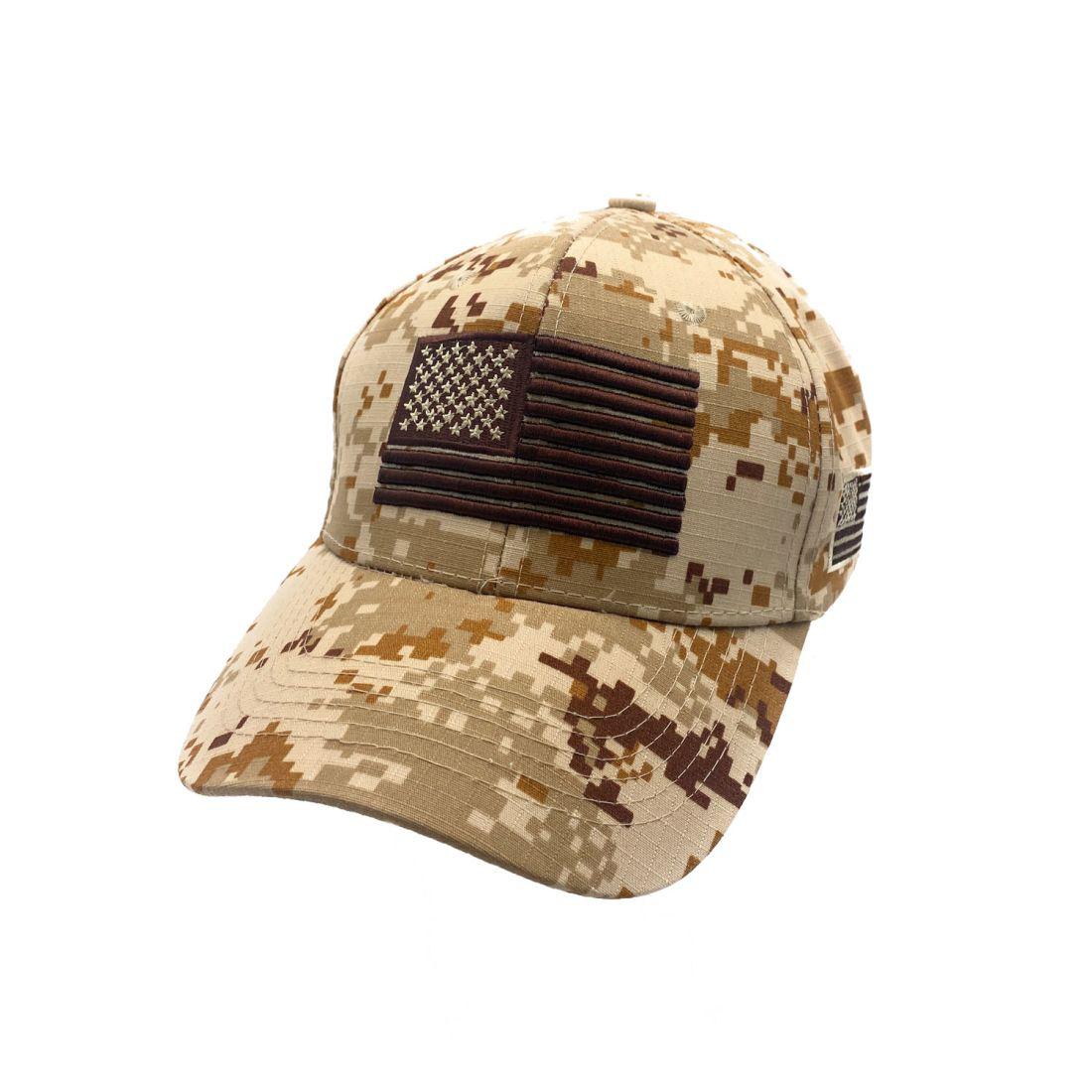 Empire Cove USA Flag Baseball Dad Caps Patriotic Hats Camo Camouflage Military-Black-