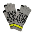 Empire Cove Winter Knit Leopard Striped Touch Screen Gloves-Gray-