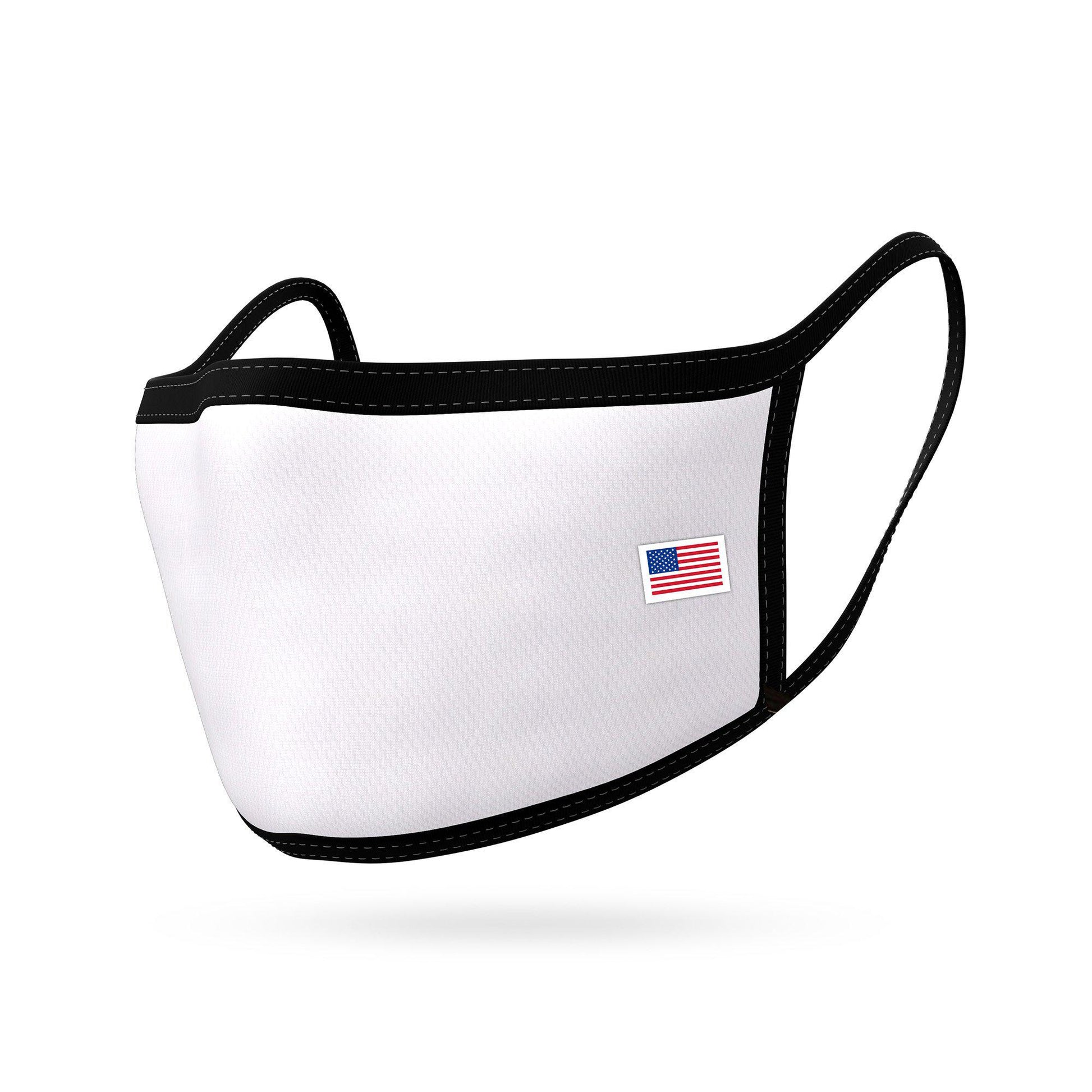 Kids Face Mask for Boys Girls Children Cotton Cloth Double Layer Masks Washable Reusable age 3 to 7 Made in USA-White-