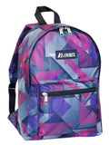 Everest Backpack Book Bag - Back to School Basics - Fun Patterns & Prints-Purple/Pink Geo-