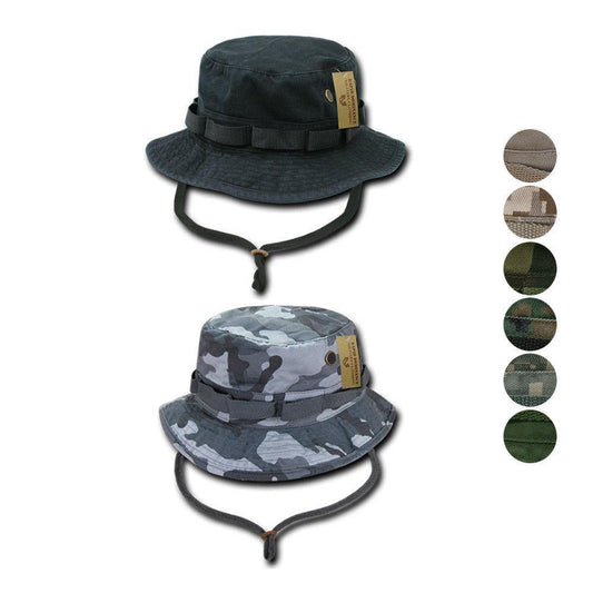 Military Style Boonie Bucket Fishing Hunting Rain Camouflage Hats Caps-Black-Small (6 7/8 - 7)-