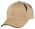 Air Vent Sandwich Two Tone Washed Cotton 6 Panel Low Crown Unstructured Hat Caps-Khaki/Black-