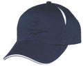 Air Vent Sandwich Two Tone Washed Cotton 6 Panel Low Crown Unstructured Hat Caps-Navy/White-