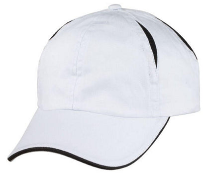 Air Vent Sandwich Two Tone Washed Cotton 6 Panel Low Crown Unstructured Hat Caps-White/Black-