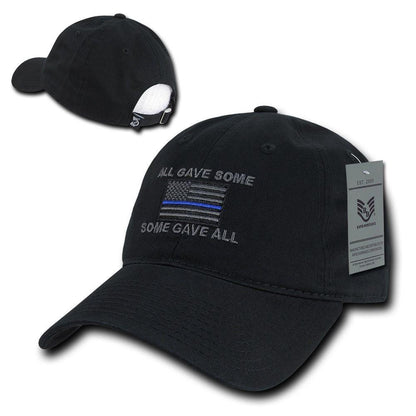 All Gave Some Thin Blue Line American Flag Baseball Dad Caps Hats Washed Cotton-