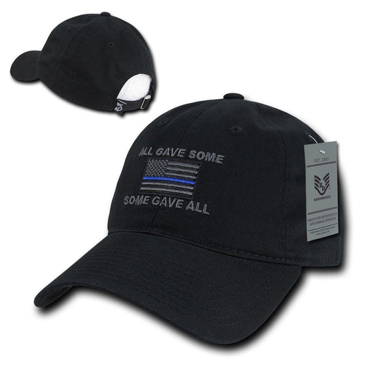All Gave Some Thin Blue Line American Flag Baseball Dad Caps Hats Washed Cotton-