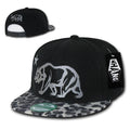 Whang Animal Leopard Snake Skin California Cali Republic Bear Snapback Hats Caps-Black Leopard-