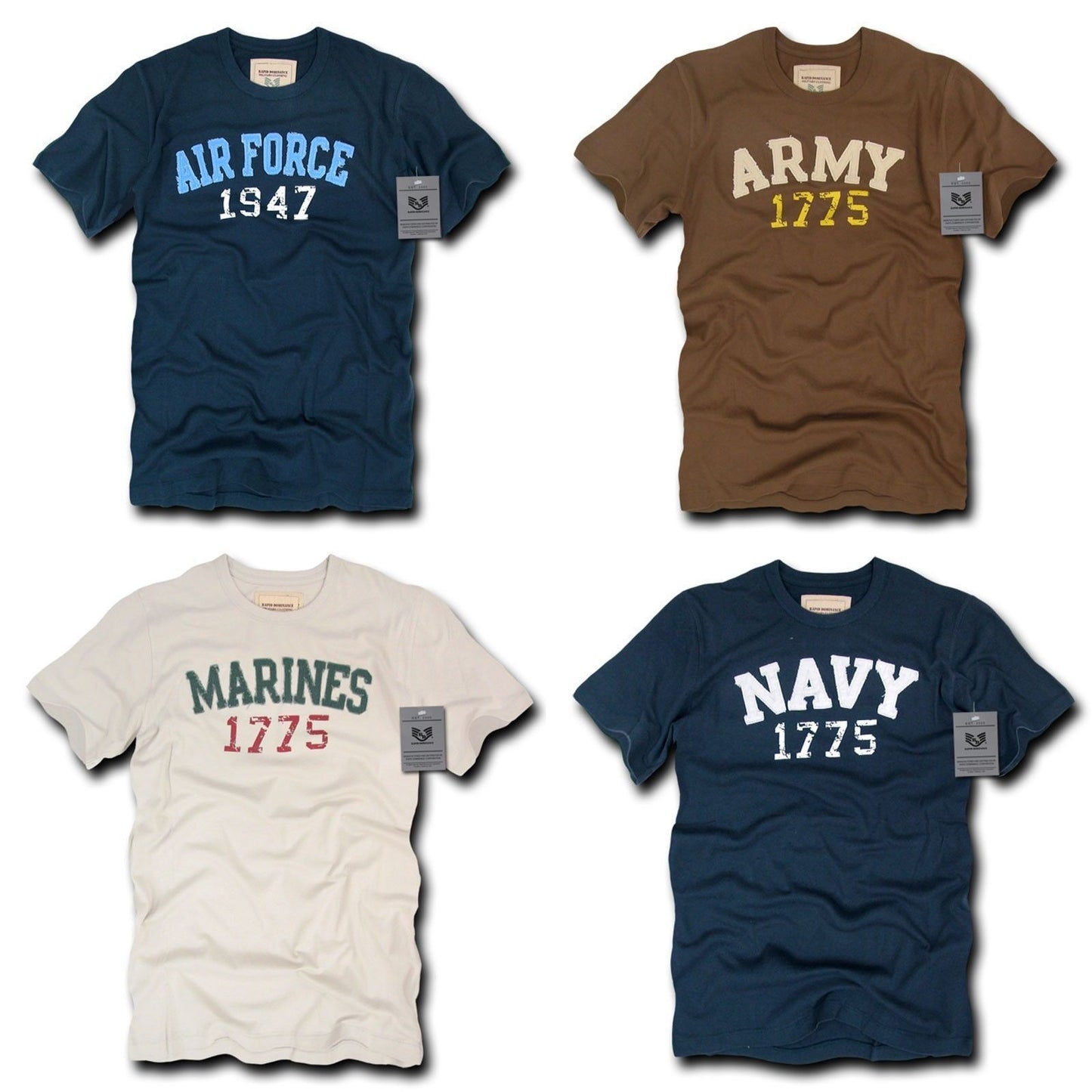 Rapid Dominance Army Air Force Navy Marines Applique Military T-Shirts Tees-Airforce - Navy-Small-