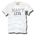 Rapid Dominance Army Air Force Navy Marines Applique Military Year T-Shirts Tees-Navy - White-Regular-Large