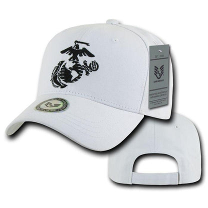 Army Air Force Navy Marines Police Security Cotton Baseball Hats Caps-MARINES - WHITE-