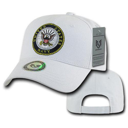 Army Air Force Navy Marines Police Security Cotton Baseball Hats Caps-NAVY - WHITE-