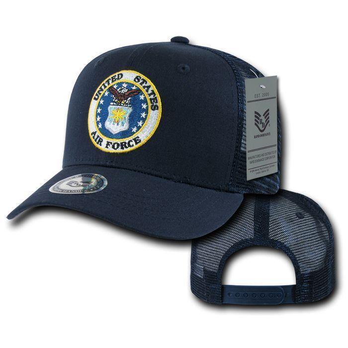 Army Air Force Navy Marines Police Security Military Back to Basics Trucker Baseball Hats Caps-AIR FORCE - NAVY-