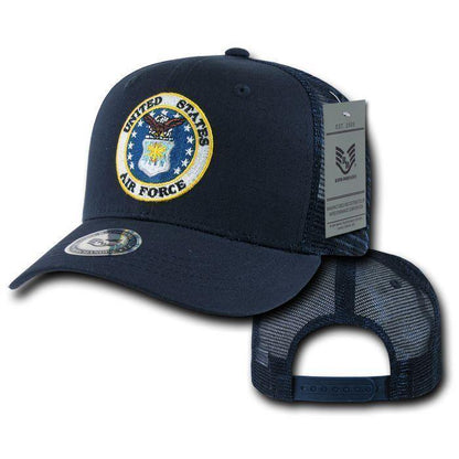 Army Air Force Navy Marines Police Security Military Back to Basics Trucker Baseball Hats Caps-AIR FORCE - NAVY-