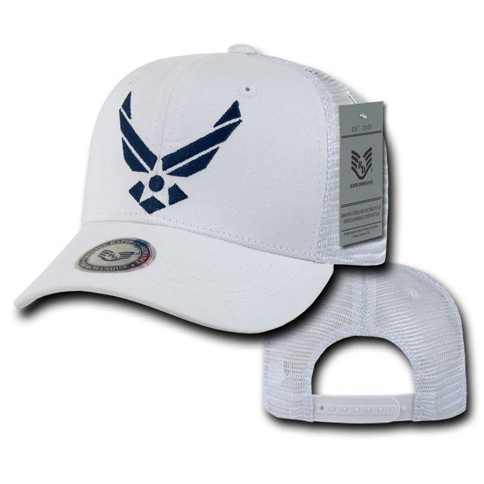Army Air Force Navy Marines Police Security Military Back to Basics Trucker Baseball Hats Caps-AIR FORCE - WHIT-