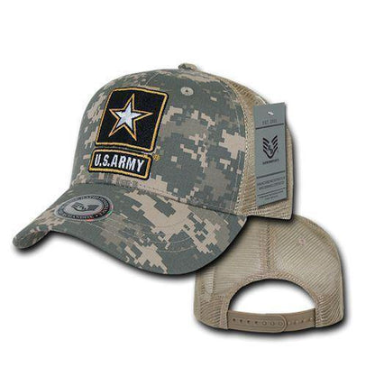 Army Air Force Navy Marines Police Security Military Back to Basics Trucker Baseball Hats Caps-ARMY - UNIVERSAL DIGITAL-