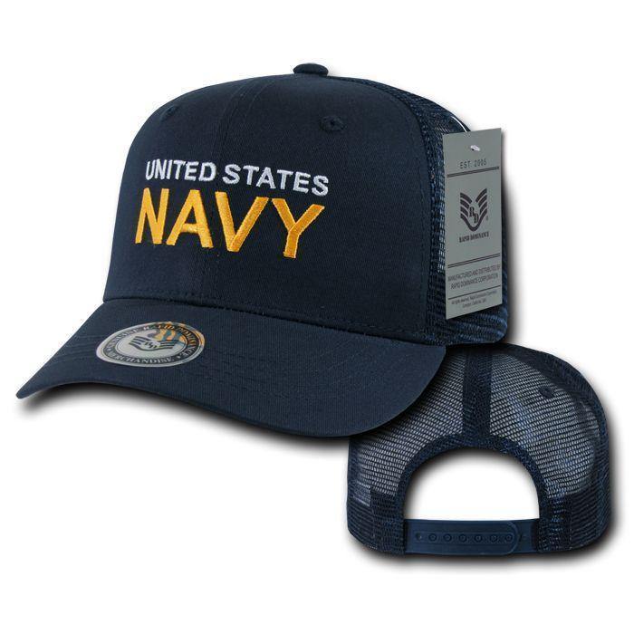Army Air Force Navy Marines Police Security Military Back to Basics Trucker Baseball Hats Caps-NAVY - NAVY-