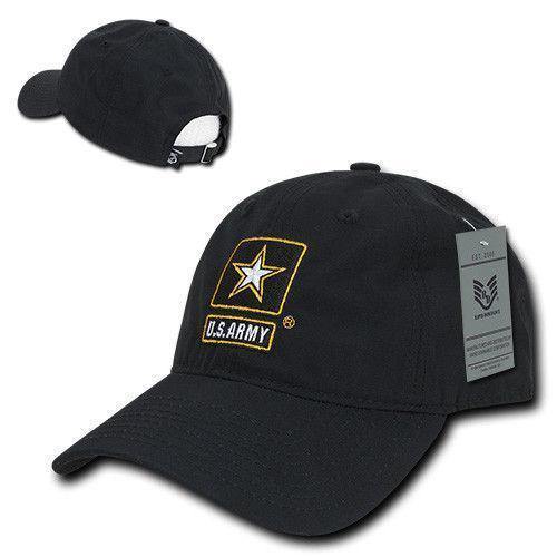 Rapid Dominance Relaxed Relaxed MIL/LE Ripstop Cotton Dad Hats Caps-Army-Black-