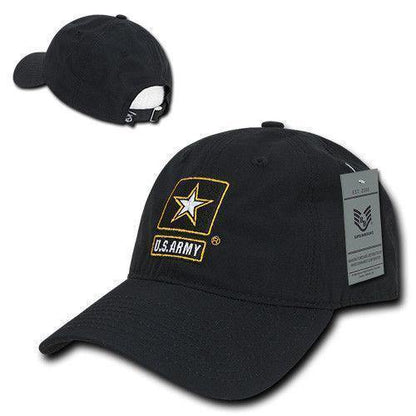 Rapid Dominance Relaxed Relaxed MIL/LE Ripstop Cotton Dad Hats Caps-Army-Black-