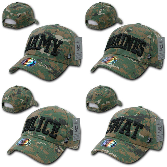 Rapid Dominance USA Military Law Enforcement Camouflage Cotton Caps Hats-Army - Woodland Digital-