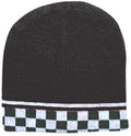 Auto Racing Flag Checkers Warm Winter Beanies Hats Caps Unisex-Black - RB 003-