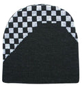 Auto Racing Flag Checkers Warm Winter Beanies Hats Caps Unisex-Black- RT 003-
