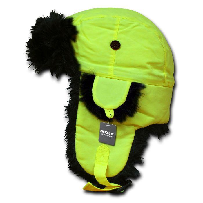 Decky Aviator Trooper Trapper Neon Faux Fur Ear Flap Hats Caps