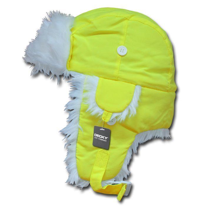 Decky Aviator Trooper Trapper Neon Faux Fur Ear Flap Hats Caps