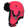Decky Aviator Trooper Trapper Neon Faux Fur Ear Flap Hats Caps-Neon Pink / Black-Small/Medium-