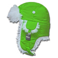 Decky Aviator Trooper Trapper Neon Faux Fur Ear Flap Hats Caps-Neon Green / White-Small/Medium-