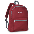 Everest Backpack Book Bag - Back to School Basic Style - Mid-Size-Burgundy-