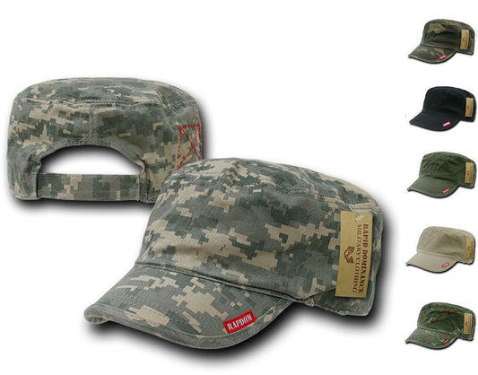 Bdu Patrol Fatigue Cadet Military Army Cotton Adjustable Camo Caps Hats-Black-