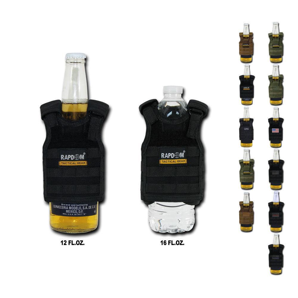 Beer Soda Water Can Bottle Cooler Carrier Insulator Tactical Vest Molle 16Oz-I Plead the 5th - Black-
