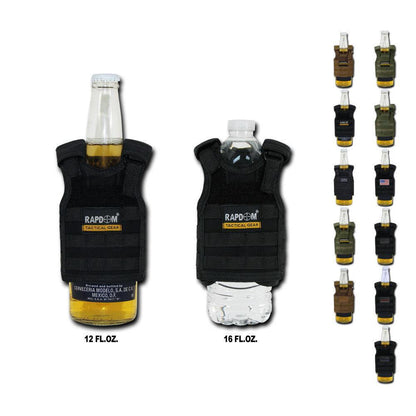 Beer Soda Water Can Bottle Cooler Carrier Insulator Tactical Vest Molle 16Oz-I Plead the 5th - Black-