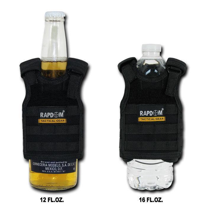 Beer Soda Water Can Bottle Cooler Carrier Insulator Tactical Vest Molle 16Oz-I Plead the 5th - Black-
