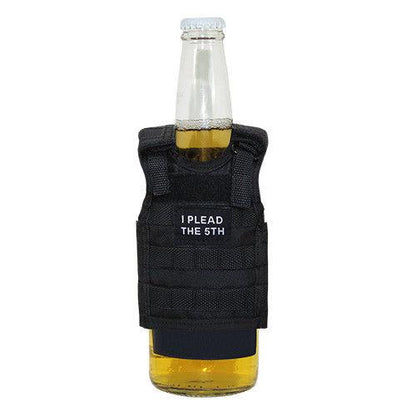 Beer Soda Water Can Bottle Cooler Carrier Insulator Tactical Vest Molle 16Oz-I Plead the 5th - Black-