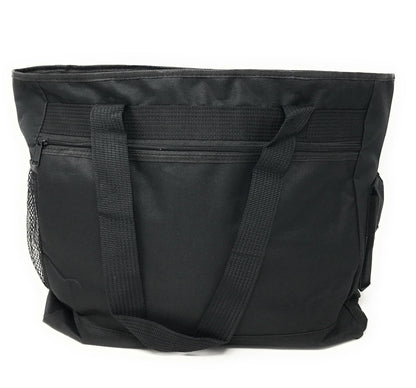 Large Tote Bags For Shopping Grocery Work Travel School W/ Organizer 16x14inch-Black-