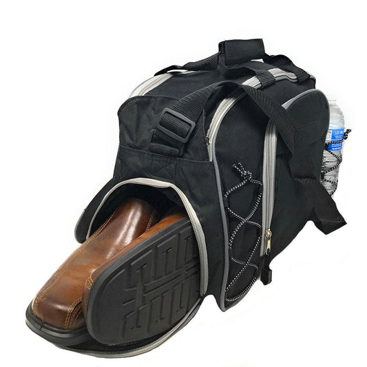 Duffle Bags 18 Inch With Shoes Storage Strong Heavy Duty Sports Gym School Luggage Travel Carry On-Black-