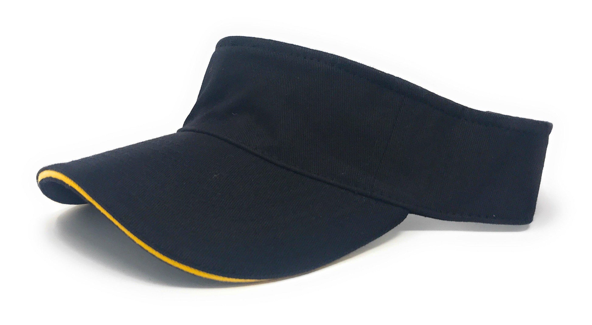 1 Dozen Washed Sandwich Cotton Sun Beach Visors Gold Wholesale Lot Bulk-