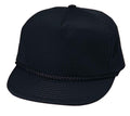 Blank Two Tone 5 Panel Baseball Cotton Twill Braid Snapback Hats Caps-BLACK-
