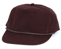 Blank Two Tone 5 Panel Baseball Cotton Twill Braid Snapback Hats Caps-BROWN-