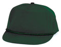 Blank Two Tone 5 Panel Baseball Cotton Twill Braid Snapback Hats Caps-DARK GREEN-