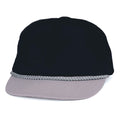 Blank Two Tone 5 Panel Baseball Cotton Twill Braid Snapback Hats Caps-GRAY/BLACK-