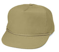 Blank Two Tone 5 Panel Baseball Cotton Twill Braid Snapback Hats Caps-KHAKI-