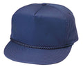 Blank Two Tone 5 Panel Baseball Cotton Twill Braid Snapback Hats Caps-NAVY-