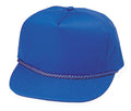 Blank Two Tone 5 Panel Baseball Cotton Twill Braid Snapback Hats Caps-ROYAL-