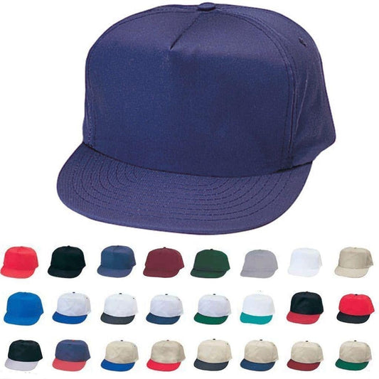 Blank Two Tone 5 Panel Baseball Cotton Twill Snapback Hats Caps-BLACK-