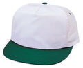 Blank Two Tone 5 Panel Baseball Cotton Twill Snapback Hats Caps-DARK GREEN/WHITE-