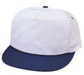 Blank Two Tone 5 Panel Baseball Cotton Twill Snapback Hats Caps-NAVY/WHITE-