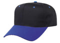 Blank Two Tone Cotton Twill Baseball 6 Panel Snapback Hats Caps-ROYAL/BLACK-