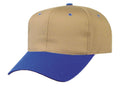 Blank Two Tone Cotton Twill Baseball 6 Panel Snapback Hats Caps-ROYAL/KHAKI-
